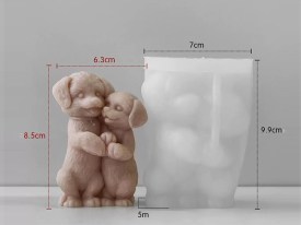 Molde silicona perritos abrazados